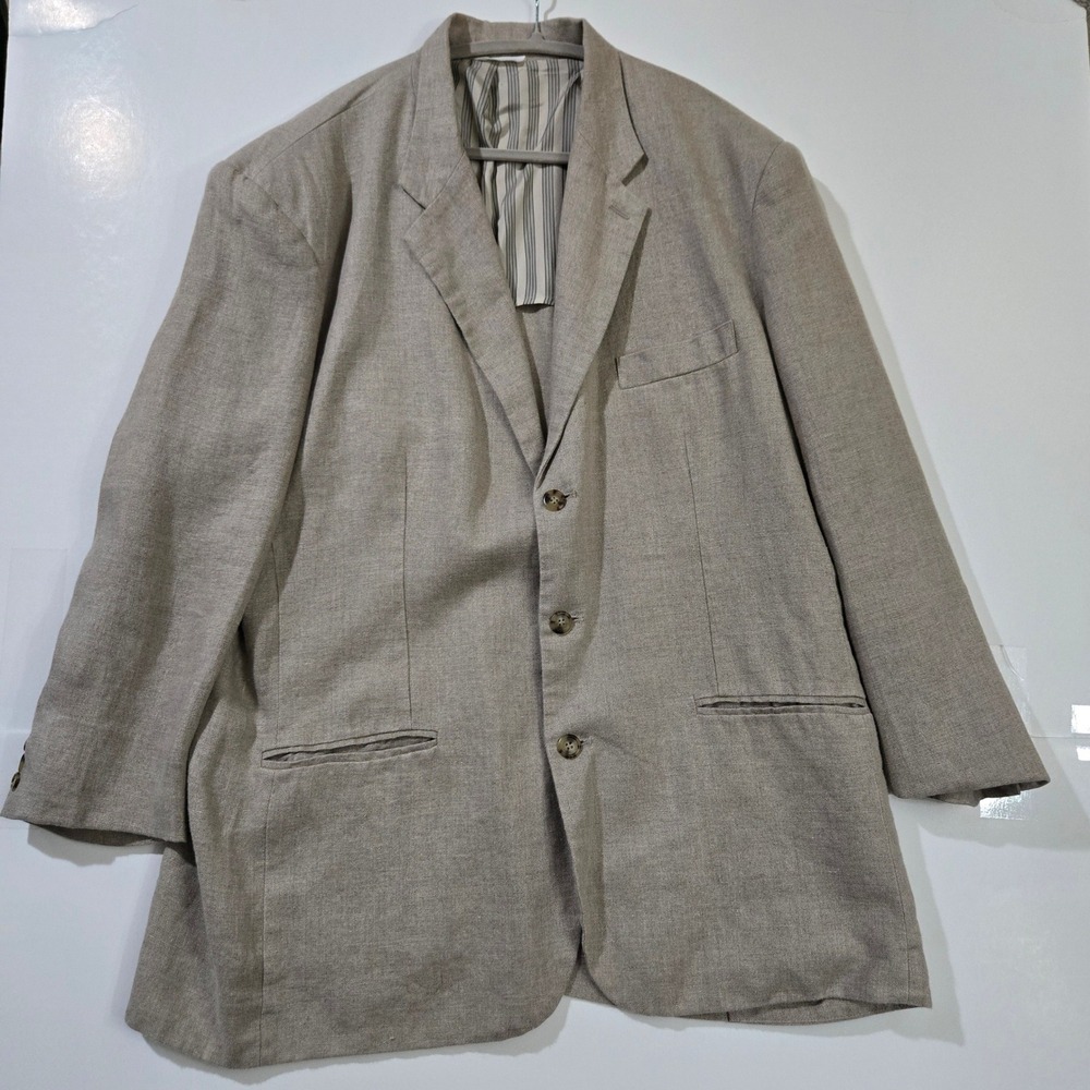 GAP Linen Blazer XL Neutral 100% Sport Coat Old Money Hamptons Wedding Preppy